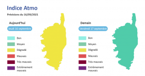 Une qualité de l’air dégradée sur toute la Corse aujourd’hui