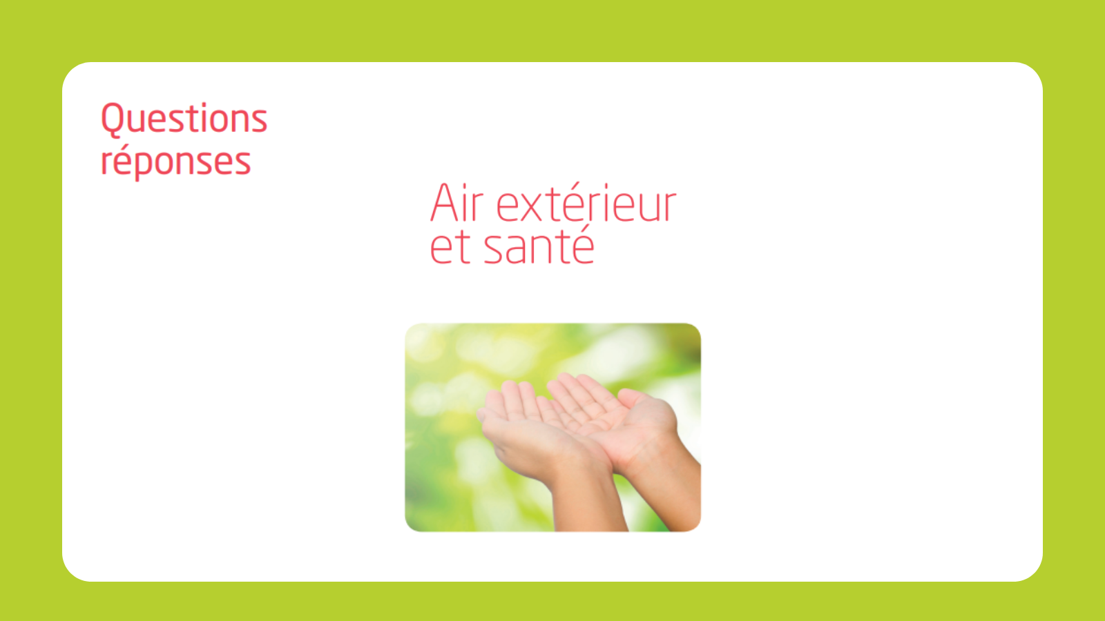 Air extérieur et santé